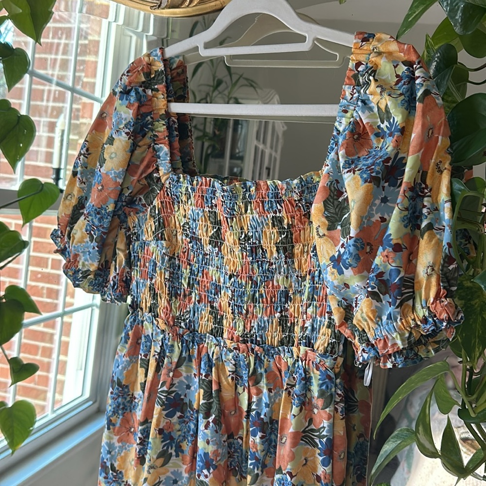 Abercrombie & Fitch | Floral Smock Midi Dress